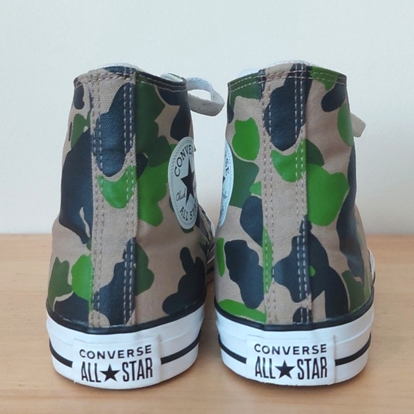 Converse Unisex Chuck Taylor All Star Hi Top Sneakers / ankle boots Green Camo - Picture 4 of 12
